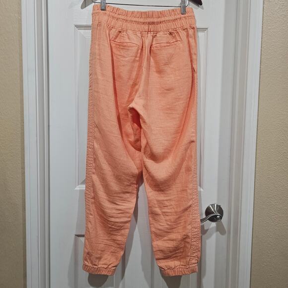 Athleta Cabo Linen Jogger Pants Peach Size 8 - Picture 2 of 8
